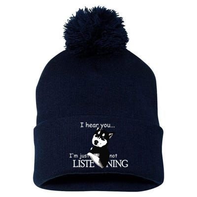 Siberian Husky Dog Husky Dog Lovers Funny Pom Pom 12in Knit Beanie