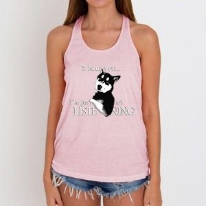 Siberian Husky Dog Husky Dog Lovers Funny Women's Knotted Racerback Tank