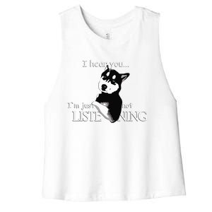 Siberian Husky Dog Husky Dog Lovers Funny Women's Racerback Cropped Tank