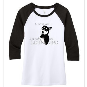 Siberian Husky Dog Husky Dog Lovers Funny Women's Tri-Blend 3/4-Sleeve Raglan Shirt