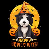 Sheepadoodle Halloween Dog Howl O Ween Funny Pet 7-Panel Snapback Hat