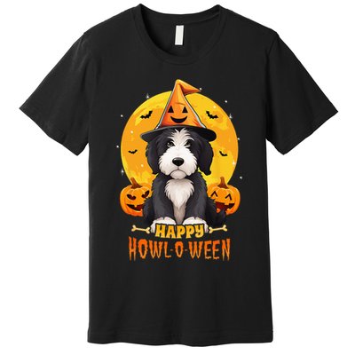 Sheepadoodle Halloween Dog Howl O Ween Funny Pet Premium T-Shirt
