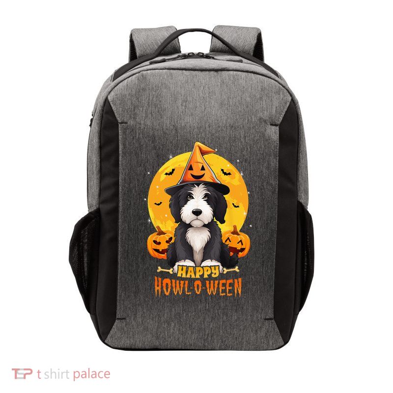 Sheepadoodle Halloween Dog Howl O Ween Funny Pet Vector Backpack
