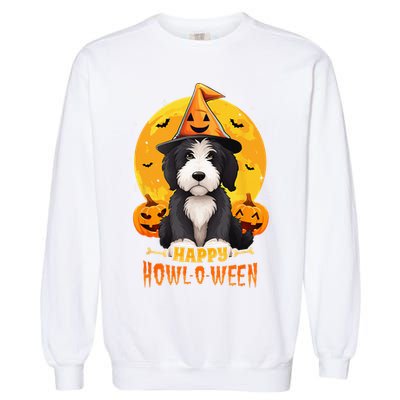 Sheepadoodle Halloween Dog Howl O Ween Funny Pet Garment-Dyed Sweatshirt