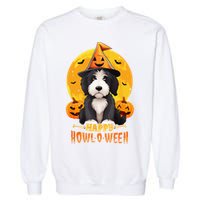 Sheepadoodle Halloween Dog Howl O Ween Funny Pet Garment-Dyed Sweatshirt