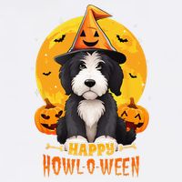 Sheepadoodle Halloween Dog Howl O Ween Funny Pet Garment-Dyed Sweatshirt