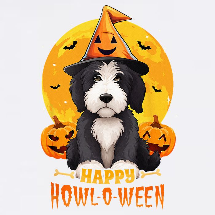 Sheepadoodle Halloween Dog Howl O Ween Funny Pet Garment-Dyed Sweatshirt