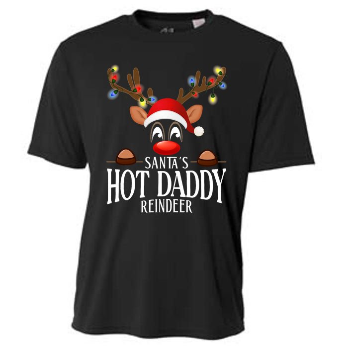 SantaS Hot Daddy Reindeer Funny Xmas Matching Pjs Cooling Performance Crew T-Shirt