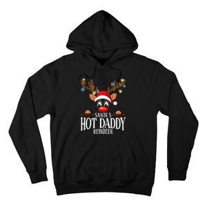 SantaS Hot Daddy Reindeer Funny Xmas Matching Pjs Hoodie