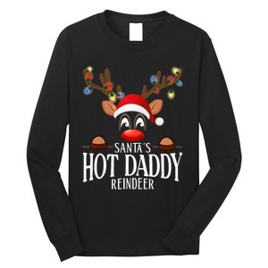 SantaS Hot Daddy Reindeer Funny Xmas Matching Pjs Long Sleeve Shirt