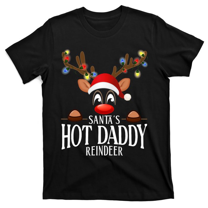 SantaS Hot Daddy Reindeer Funny Xmas Matching Pjs T-Shirt