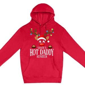 SantaS Hot Daddy Reindeer Funny Xmas Matching Pjs Premium Pullover Hoodie