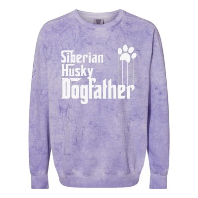 Siberian Husky Dog Dad Colorblast Crewneck Sweatshirt