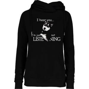 Siberian Husky Dog Husky Dog Lovers Womens Funnel Neck Pullover Hood