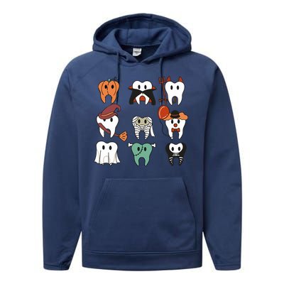 Spooky Halloween Dentist Dental Performance Fleece Hoodie