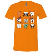 Spooky Halloween Dentist Dental V-Neck T-Shirt