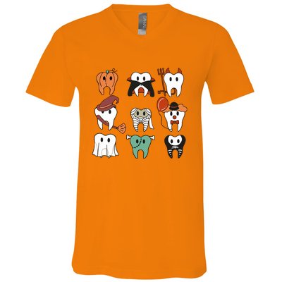 Spooky Halloween Dentist Dental V-Neck T-Shirt