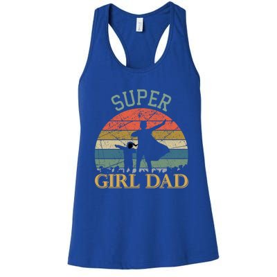 Super Hero Dad Superhero Dads With Daughters Father Gift Women's Racerback Tank