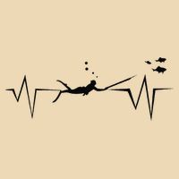 Spearfishing Heartbeat Diving Underwater Spear Fish Drawstring Bag