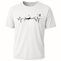 Spearfishing Heartbeat Diving Underwater Spear Fish Cooling Performance Crew T-Shirt