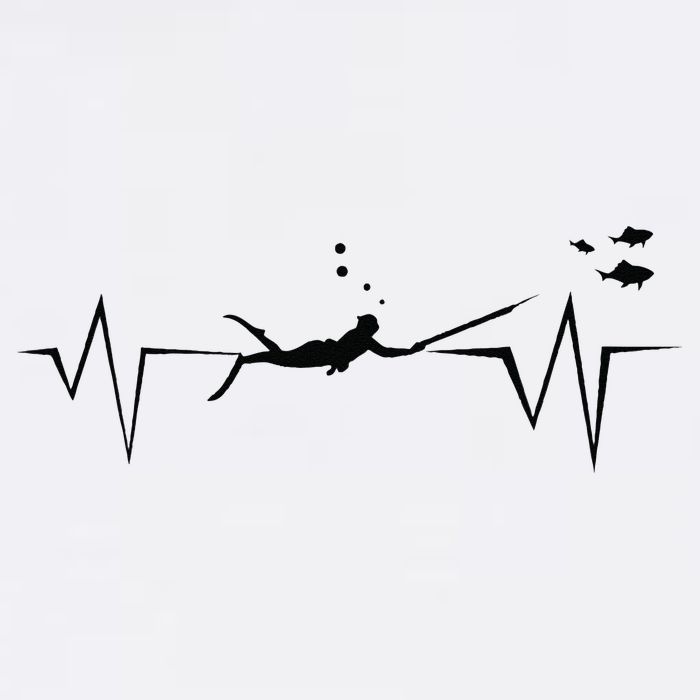 Spearfishing Heartbeat Diving Underwater Spear Fish Cooling Performance Crew T-Shirt