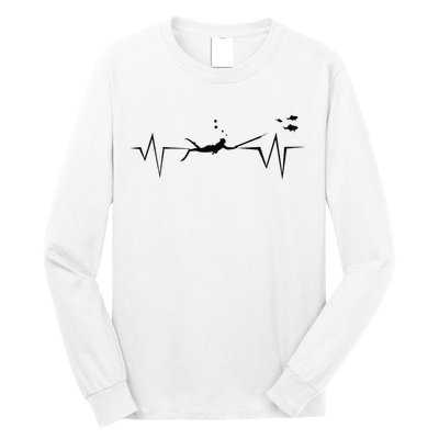 Spearfishing Heartbeat Diving Underwater Spear Fish Long Sleeve Shirt