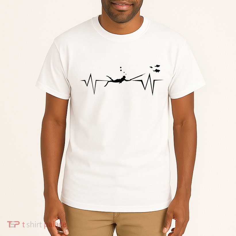 Spearfishing Heartbeat Diving Underwater Spear Fish Tall T-Shirt