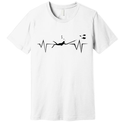 Spearfishing Heartbeat Diving Underwater Spear Fish Premium T-Shirt