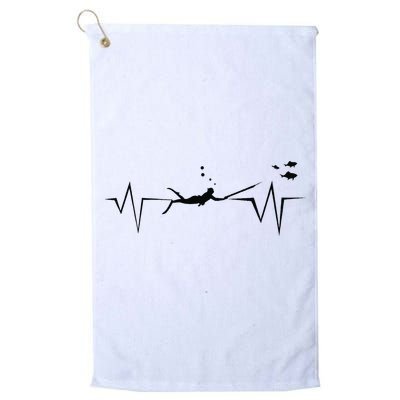 Spearfishing Heartbeat Diving Underwater Spear Fish Golf Towel