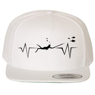 Spearfishing Heartbeat Diving Underwater Spear Fish Wool Snapback Cap