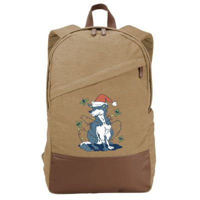 Siberian Husky Dog Christmas Holiday Cotton Canvas Backpack