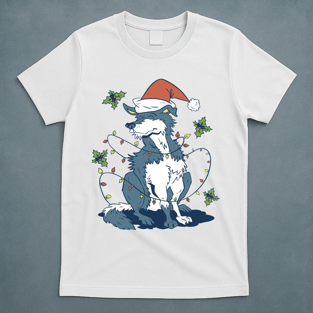 Siberian Husky Dog Christmas Holiday T-Shirt