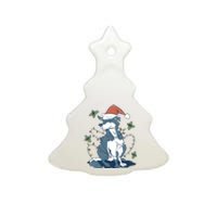 Siberian Husky Dog Christmas Holiday Ceramic Tree Ornament