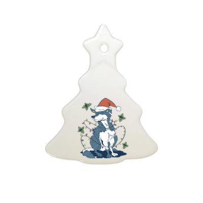 Siberian Husky Dog Christmas Holiday Ceramic Tree Ornament