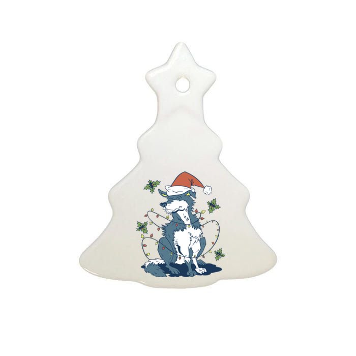 Siberian Husky Dog Christmas Holiday Ceramic Tree Ornament