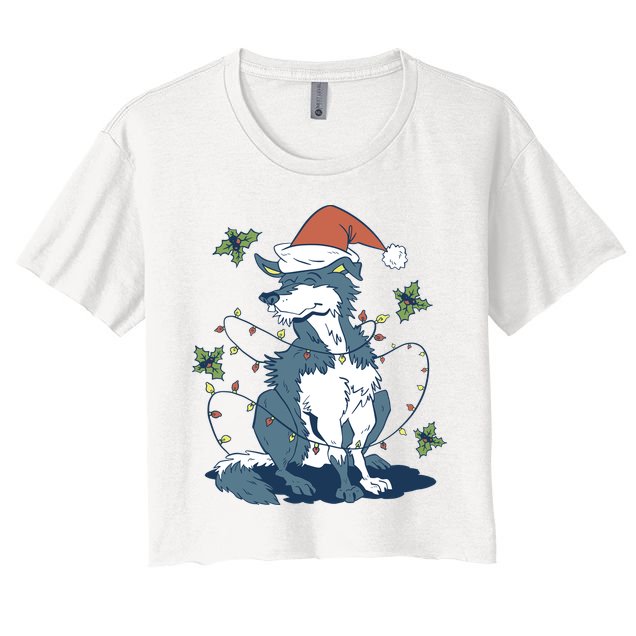 Siberian Husky Dog Christmas Holiday Crop Top