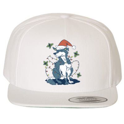 Siberian Husky Dog Christmas Holiday Wool Snapback Cap