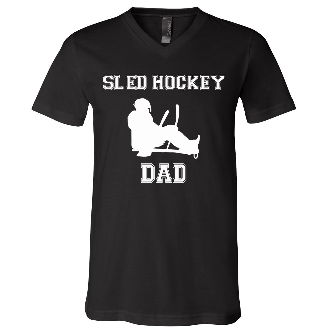Sled Hockey Dad Gift For Father's Day V-Neck T-Shirt