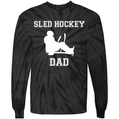 Sled Hockey Dad Gift For Father's Day Tie-Dye Long Sleeve Shirt