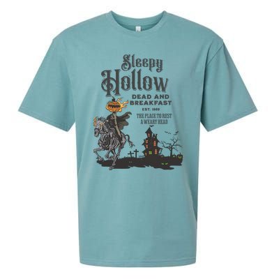 Sleepy Hollow Dead And Breakfast Est 1869 The Place To Rest A Weary Head Sueded Cloud Jersey T-Shirt