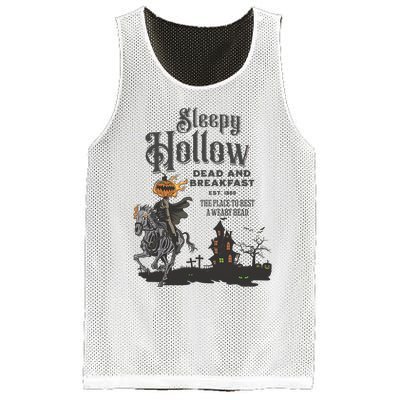 Sleepy Hollow Dead And Breakfast Est 1869 The Place To Rest A Weary Head Mesh Reversible Basketball Jersey Tank