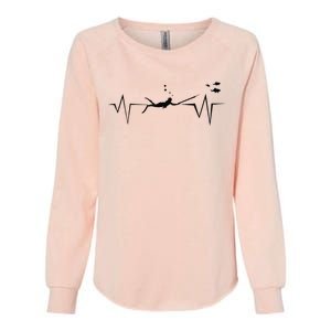 Spearfishing Heartbeat Diving Underwater Spear Fish Womens California Wash Sweatshirt