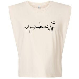 Spearfishing Heartbeat Diving Underwater Spear Fish Garment-Dyed Women's Muscle Tee