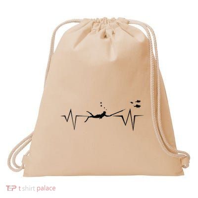 Spearfishing Heartbeat Diving Underwater Spear Fish Drawstring Bag