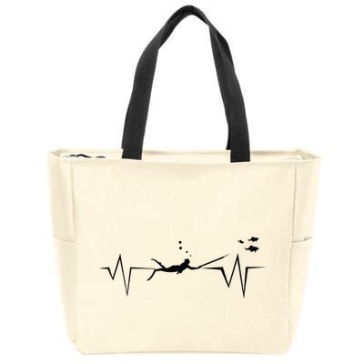 Spearfishing Heartbeat Diving Underwater Spear Fish Zip Tote Bag