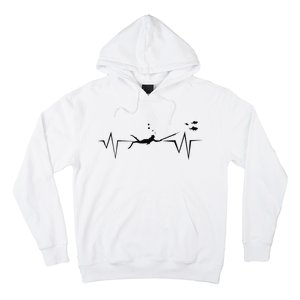 Spearfishing Heartbeat Diving Underwater Spear Fish Hoodie