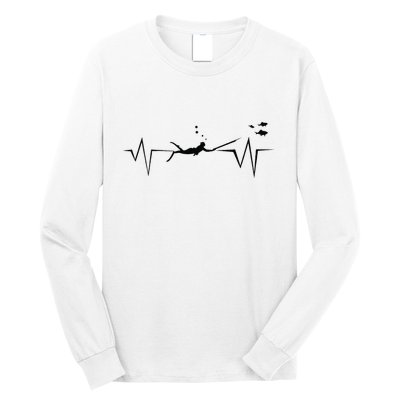 Spearfishing Heartbeat Diving Underwater Spear Fish Long Sleeve Shirt