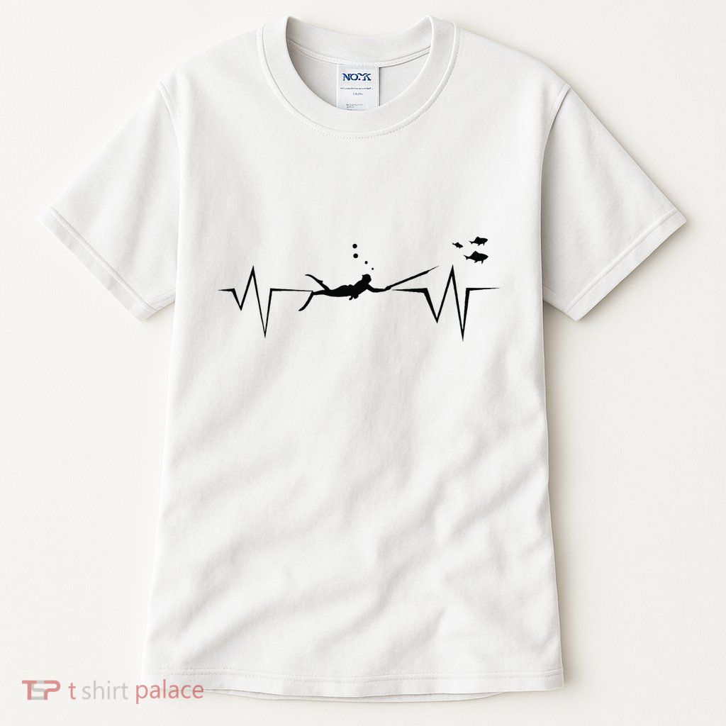Spearfishing Heartbeat Diving Underwater Spear Fish Tall T-Shirt