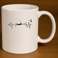 Spearfishing Heartbeat Diving Underwater Spear Fish 11oz C Handle Ceramic Mug
