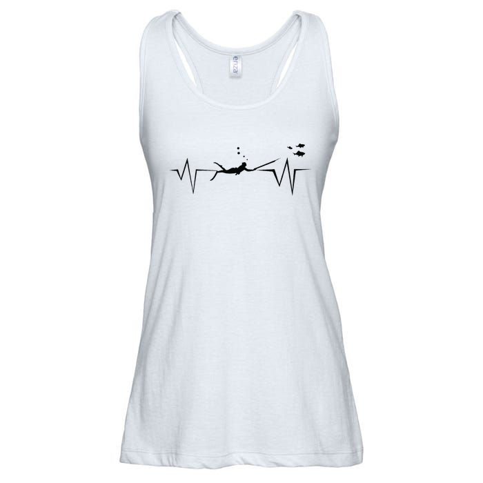 Spearfishing Heartbeat Diving Underwater Spear Fish Ladies Essential Flowy Tank